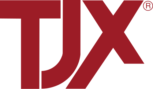 TJX logo in dark red with registered trademark symbol.