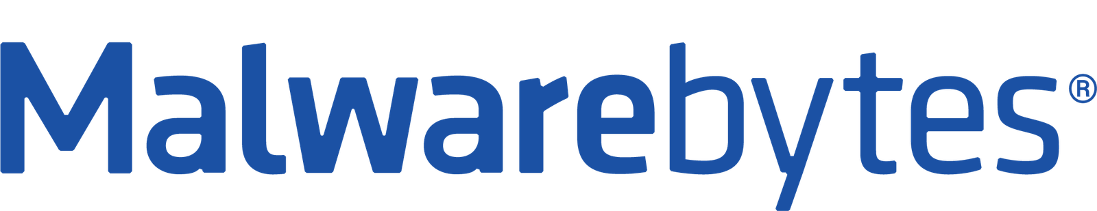 Malwarebytes brand name in blue text with registered trademark symbol.